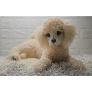 poodle Apricot realistic toy dog